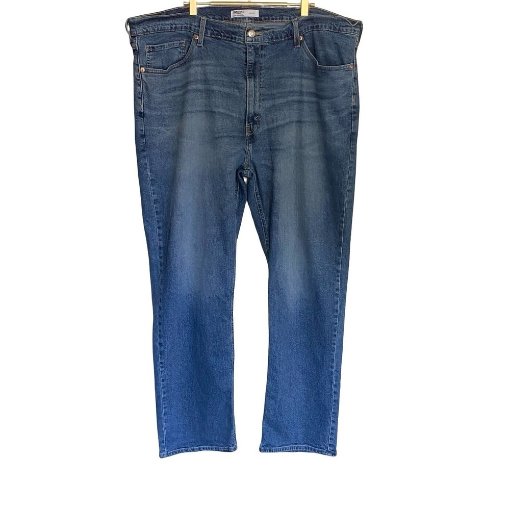 Signature by Levi Strauss Athletic Mens Jeans W44 L32 Blue Stretch Denim Classic